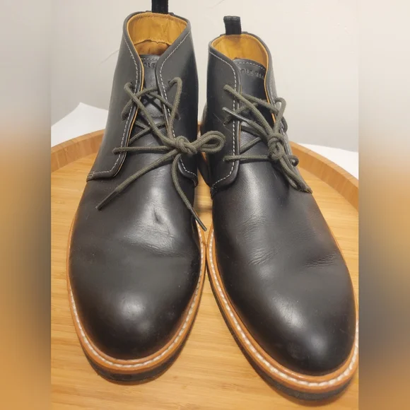 COLE HAAN MENS MORRIS BLACK LEATHER LACE UP CHUKKA BOOTS 8.5 - Picture 6 of 14